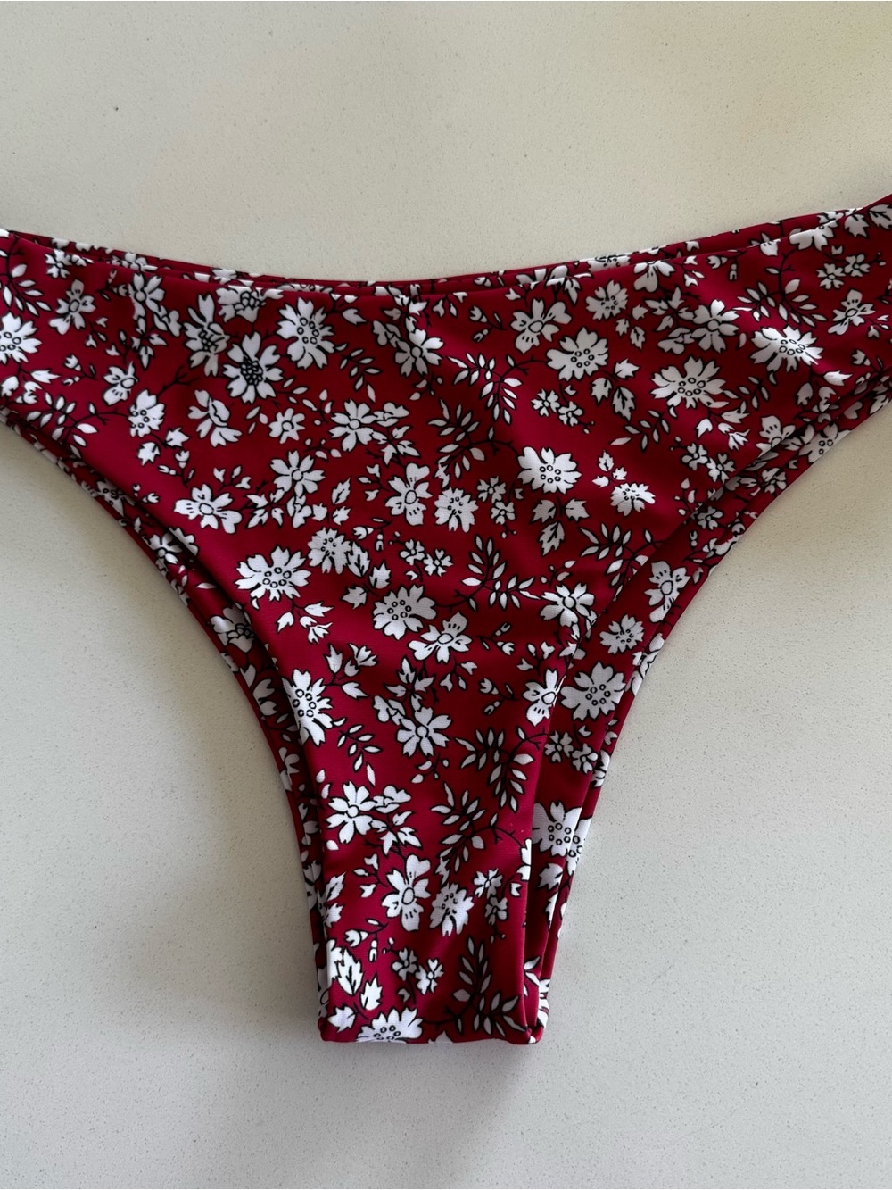 Zaful Maroon Floral Bikini Bottoms